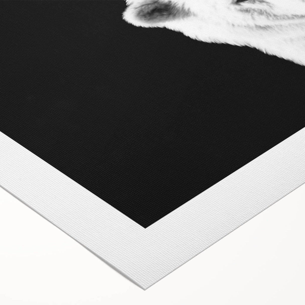 Rolled canvas showcasing a striking polar bear design, featuring vivid colors and intricate details, ideal for enhancing modern home decor.