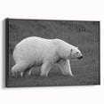 Framed polar bear wall art in a sleek black frame, showcasing a vibrant design on canvas, perfect for adding a touch of nature-inspired decor to any room.
