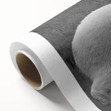 Polar bear wall art design on rolled canvas, showcasing a striking white polar bear against a soft blue background, ideal for adding a touch of nature to any space.