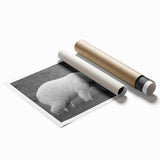 Polar bear wall art print showcasing a realistic design with vibrant colors, perfect for nature lovers and wildlife enthusiasts, rolled for easy display.