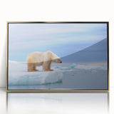 Framed wall art featuring a striking polar bear design with a gold-acrylic front, perfect for adding a touch of nature-inspired elegance to any room.