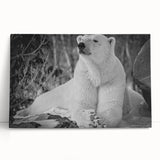 Stretched canvas featuring a striking polar bear design, showcasing realistic details and vibrant colors, perfect for wildlife-themed home decor.