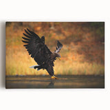 Stretched canvas wall art featuring a vibrant design of various birds in flight, showcasing rich colors and intricate details, perfect for bird lovers' decor.