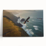 Stretched canvas wall art showcasing a vibrant birds of prey design, featuring intricate details and rich colors, perfect for enhancing home decor.