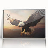 Framed acrylic wall art featuring a vibrant design of birds in flight, showcasing intricate details and bright colors, perfect for home decor enhancement.