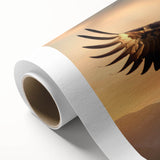 Vibrant rolled canvas showcasing a colorful birds of prey design, featuring intricate details and textures, perfect for enhancing any modern home decor.