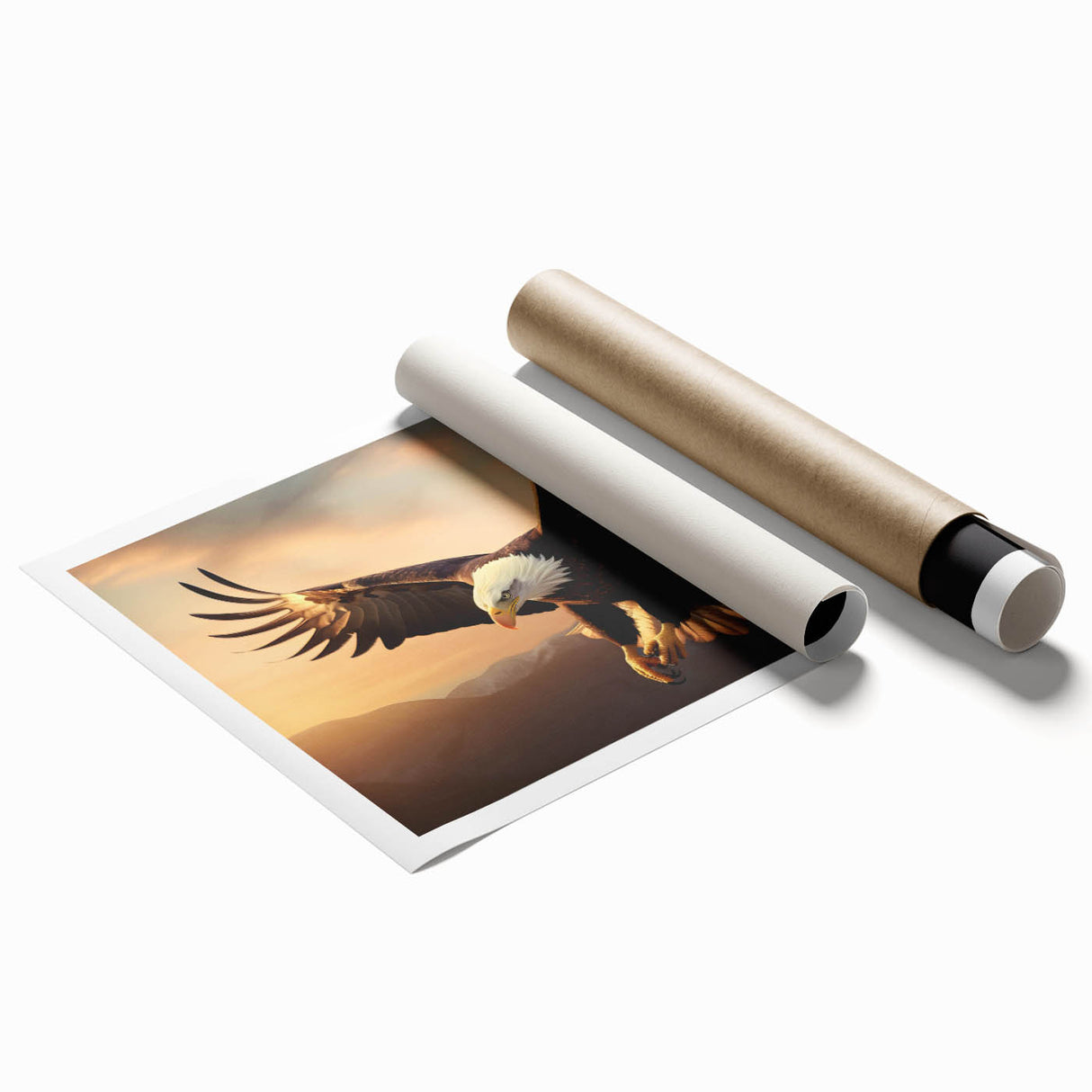 Colorful wall art print showcasing a vibrant design of birds, perfect for home decor. This rolled print features intricate details and is ideal for nature enthusiasts.