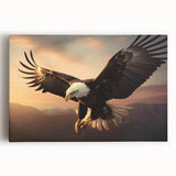 Stretched canvas wall art featuring a vibrant birds of prey design, showcasing intricate details and bold colors, ideal for enhancing modern home decor.