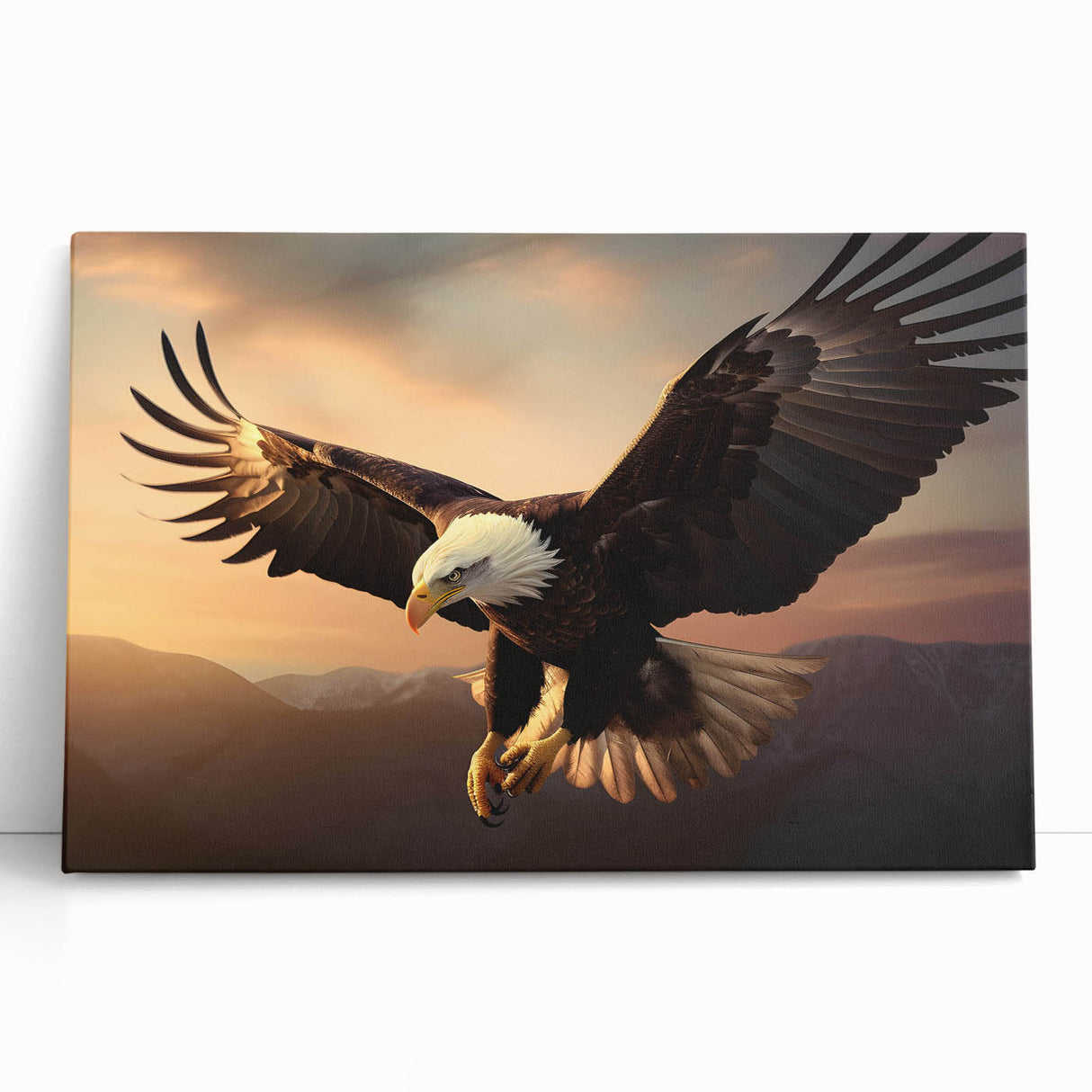 Stretched canvas wall art featuring a vibrant bird design, showcasing colorful feathers and intricate details, perfect for modern home decor.