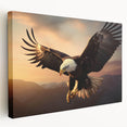 Stretched canvas wall art featuring a vibrant birds of prey design, showcasing intricate details and rich colors, ideal for nature enthusiasts and home decor.