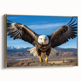 Framed wall art from the Birds of Prey collection, showcasing intricately designed birds in vibrant colors against a gold background, perfect for home decor.
