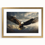 Framed wall art featuring a sophisticated design of birds in flight, highlighted by a gold mat and frame, ideal for enhancing modern home décor with elegance.