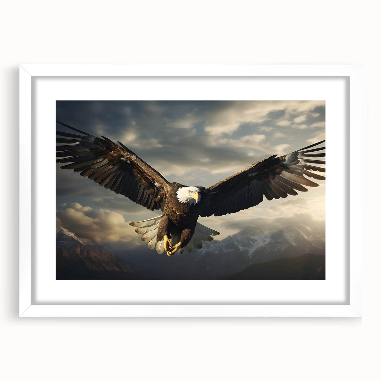 Framed wall art featuring a stunning collection of birds in vibrant colors, displayed with a white mat, perfect for home decor enhancement and nature lovers.