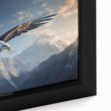 Framed canvas art showcasing a vibrant birds of prey design with intricate details and rich colors, perfect for enhancing home decor and wildlife appreciation.
