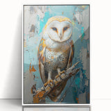 Framed acrylic wall art featuring a vibrant bird design from the "Birds of Pray" collection, showcasing colorful avian illustrations on a white background, ideal for modern decor.