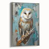 Framed canvas wall art from the Birds of Pray collection, showcasing a vibrant and intricate design of colorful birds, set against a sleek silver frame that enhances its elegance and modern aesthetic. Ideal for nature enthusiasts and home decor lovers.