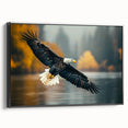 Framed canvas wall art depicting a vibrant design of various birds, showcasing intricate details and vivid colors, set against a sleek black frame. Perfect for nature lovers and home decor enthusiasts.