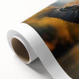 Rolled canvas showcasing a vibrant collection of bird-themed wall art, featuring intricate designs and rich colors, ideal for enhancing home decor.