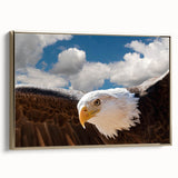 Framed canvas wall art showcasing a vibrant bird-themed design with intricate details in gold accents. Perfect for enhancing modern home decor and wall aesthetics.