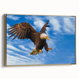 Framed canvas wall art from the Birds of Pray collection, showcasing elegant bird designs in rich gold tones, perfect for modern decor.