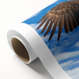 Vibrant rolled canvas artwork showcasing a colorful bird design, part of the Birds of Pray collection, ideal for enhancing modern home decor.