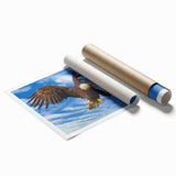 Colorful bird-themed wall art print showcasing various species in vibrant hues, rolled and ready for framing, perfect for enhancing any home decor.