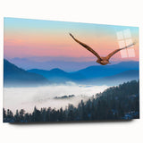 Elegant acrylic wall art showcasing a vibrant bird design with intricate details, displayed from a side view, perfect for modern decor. Ideal for nature enthusiasts.