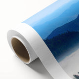 Colorful rolled canvas artwork showcasing a vibrant birds of prey design, featuring intricate details and textures, ideal for enhancing home decor.