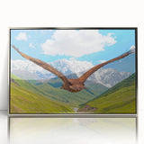Framed acrylic wall art featuring a stunning design of birds in flight, with a sleek silver frame, perfect for modern home decor. Ideal for nature lovers.