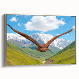 Framed wall art featuring a collection of birds in vibrant colors, showcasing a sleek silver frame and side view, perfect for enhancing modern decor.