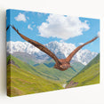 Stretched canvas wall art featuring a vibrant birds of prey design, showcasing intricate details and rich colors, ideal for enhancing home decor aesthetics.