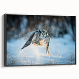 Framed canvas wall art featuring a striking design of birds, showcasing intricate details and vibrant colors, set against a sleek black frame for modern decor.