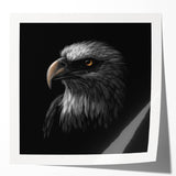 Vibrant wall art print showcasing an intricate design of birds of prey in various dynamic poses, featuring rich colors and glossy finish, perfect for home decor.