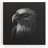 Stretched canvas wall art featuring a vibrant birds of prey design in rich colors, perfect for adding a dramatic focal point to any contemporary decor.