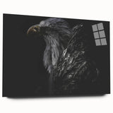 Acrylic glass wall art display featuring a vibrant design of birds in flight, showcasing intricate details and vivid colors, ideal for modern décor.