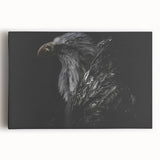 Stretched canvas wall art featuring vibrant birds of prey design with intricate details, perfect for adding color and character to any space.