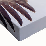 Close-up of a vibrant stretched canvas wall art piece featuring a colorful birds of prey design, showcasing intricate details and textures, perfect for wildlife enthusiasts.