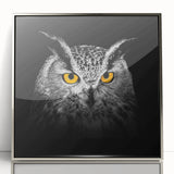 Framed acrylic wall art featuring a striking design of birds, elegantly showcased in a silver frame, ideal for modern home decor with a touch of nature.
