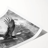 Rolled print showcasing a vibrant birds of prey design, featuring intricate details and bold colors, packaged securely in a protective cardboard tube for wall art enthusiasts.