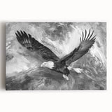 Vibrant stretched canvas wall art featuring an intricate design of birds in flight, showcasing bold colors and fine details, perfect for enhancing home decor.