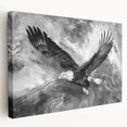 Detailed view of a stretched canvas wall art piece showcasing vibrant birds in flight, featuring rich colors and intricate designs, ideal for home decor.