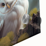 Close-up of a vibrant acrylic glass artwork depicting a stunning collection of birds in flight, showcasing intricate details and vivid colors, ideal for home decor.
