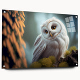 Acrylic glass wall art featuring a vibrant bird design from the "Birds of Pray" collection, showcasing colorful patterns and intricate details, ideal for home decor.