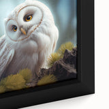 Framed canvas artwork showcasing a vibrant design of birds in flight with intricate details and bold colors, perfect for enhancing any modern decor.
