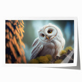 Vibrant rolled wall art print showcasing a colorful birds of prey design, featuring detailed illustrations of various birds against a textured background, perfect for home decor.