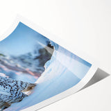 Colorful wall art print featuring a dynamic birds of prey design, showcasing intricate details and vibrant hues, ideal for enhancing modern home decor.