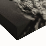 Close-up of a vibrant stretched canvas wall art piece featuring a colorful bird design from the "Birds of Pray" collection, showcasing intricate details and textures. Ideal for enhancing home decor with a nature-inspired theme.