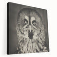 Stretched canvas wall art featuring a colorful birds of prey design with intricate details and vibrant colors, ideal for enhancing modern decor.