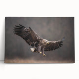 Stretched canvas wall art depicting a vibrant collection of birds in flight, showcasing intricate details and bold colors, perfect for nature-inspired decor.