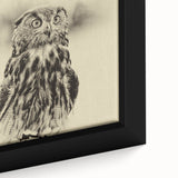 Close-up of a framed canvas wall art piece featuring vibrant birds of prey design, showcasing intricate details and rich colors against a neutral background, ideal for nature enthusiasts and home decor lovers.